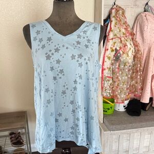 LuLaRoe Light Blue Star Pattern Tank Top